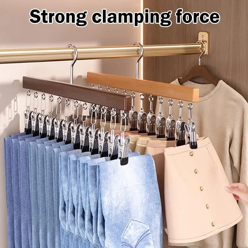 Closet Organizer With 10/12 Clips, Space Saving Hanging Closet Organizer, Space-Saving Hat Scarf Clothespins