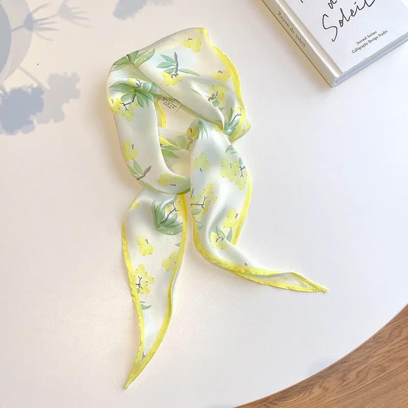 Watercolor Floral Satin Hair Scarf
