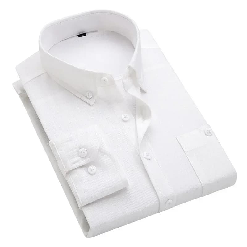 Men's Corduroy Striped Long Sleeve Shirt
