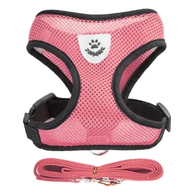 Adjustable Mesh Pet Harness Vest with Leash
