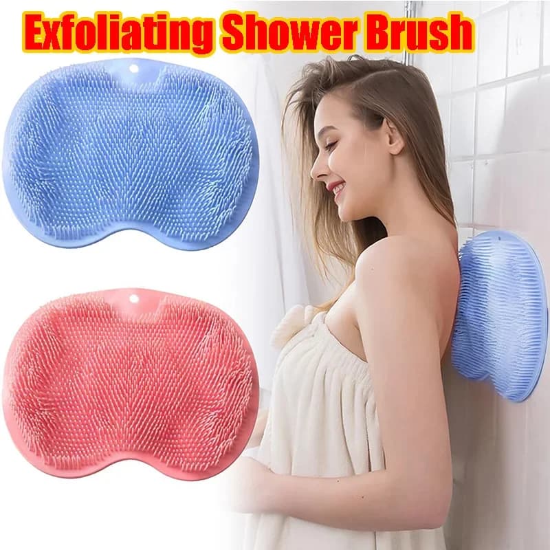 Non-Slip Massage Shower Mat with Exfoliating Brush