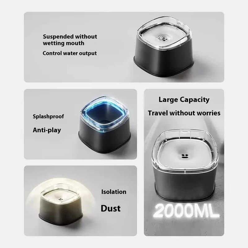 Floating Pet Water Bowl with Anti-Splash Design