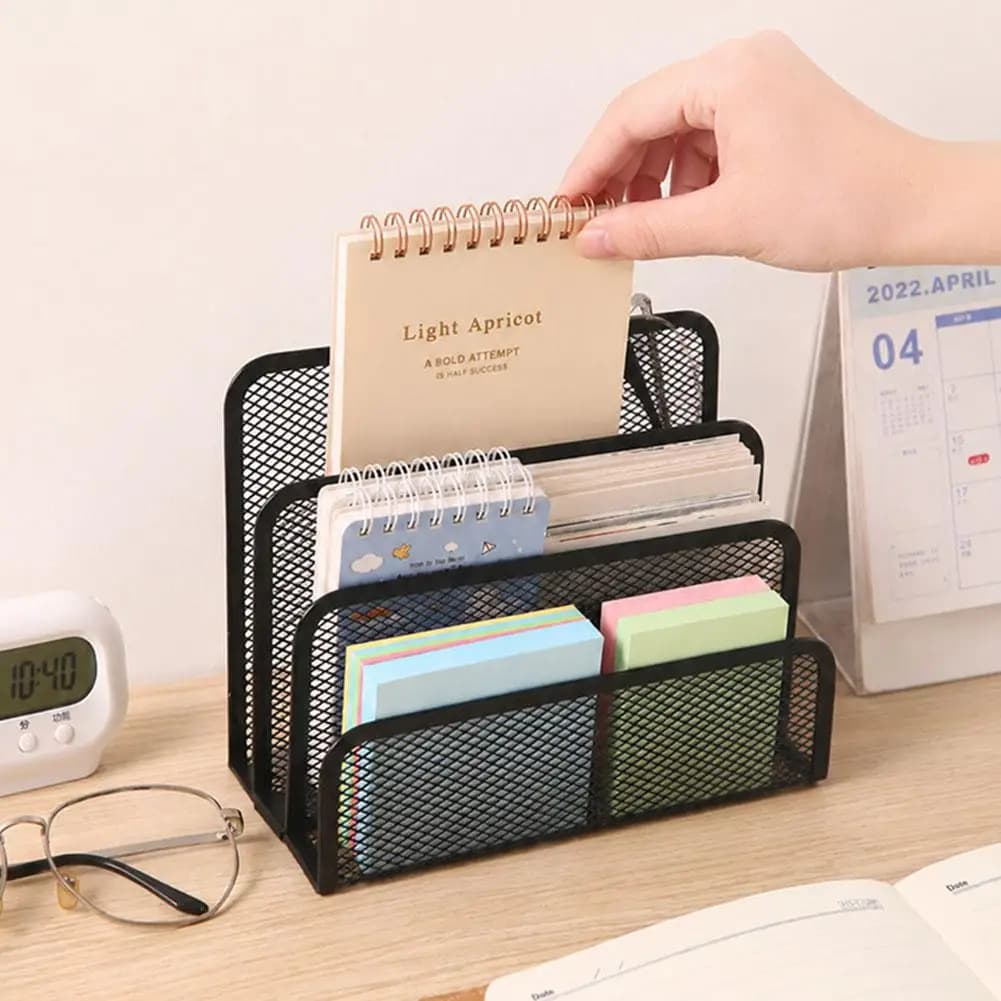 Desk Organizer Small File Holders Letter Organizer Metal Mesh Document/Filing/Folders/Paper Organizer for Desktop