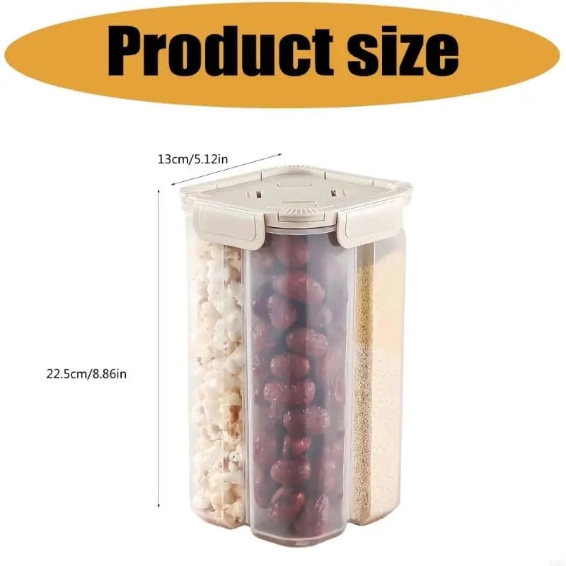 Clear Kitchen Storage Canister with 4 Compartments