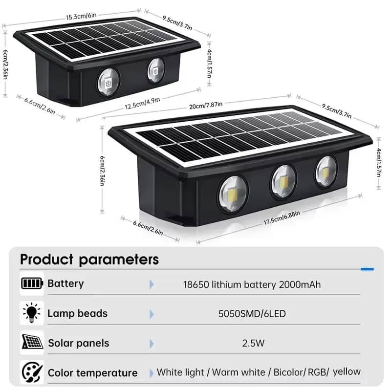 Solar Outdoor Wall Light Up and Down Beam