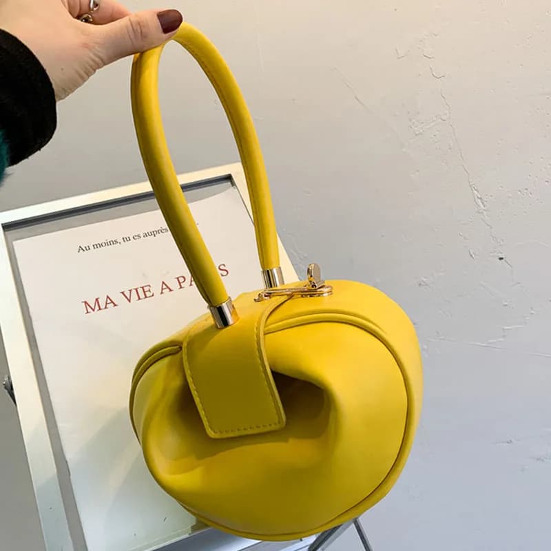 Luxury Designer Round Shoulder Bag PU Leather