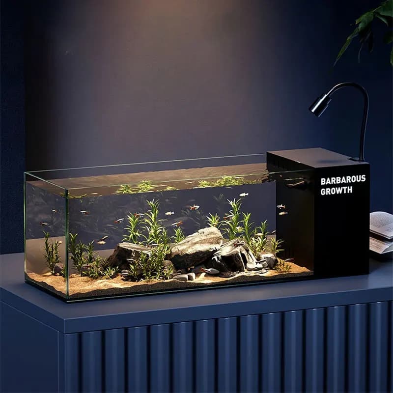 Rectangular 220V aquarium made of eco-friendly acrylic and glass, suitable for aquatic use