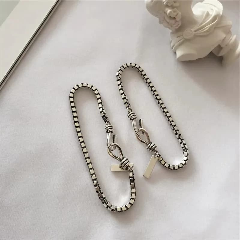 Sterling Silver Geometric Charm Bracelet