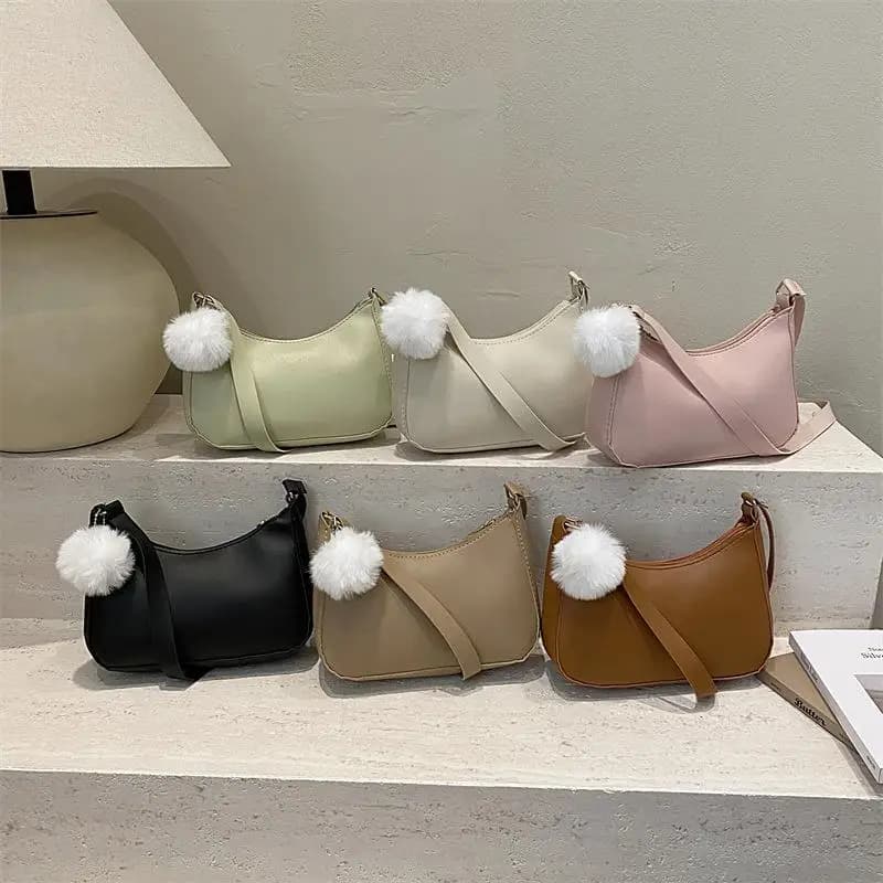 Fashionable And Trendy Solid-color Handbag, Simple And New Small Square Bag, Stylish And High-quality Single-shoulder Armpit Bag