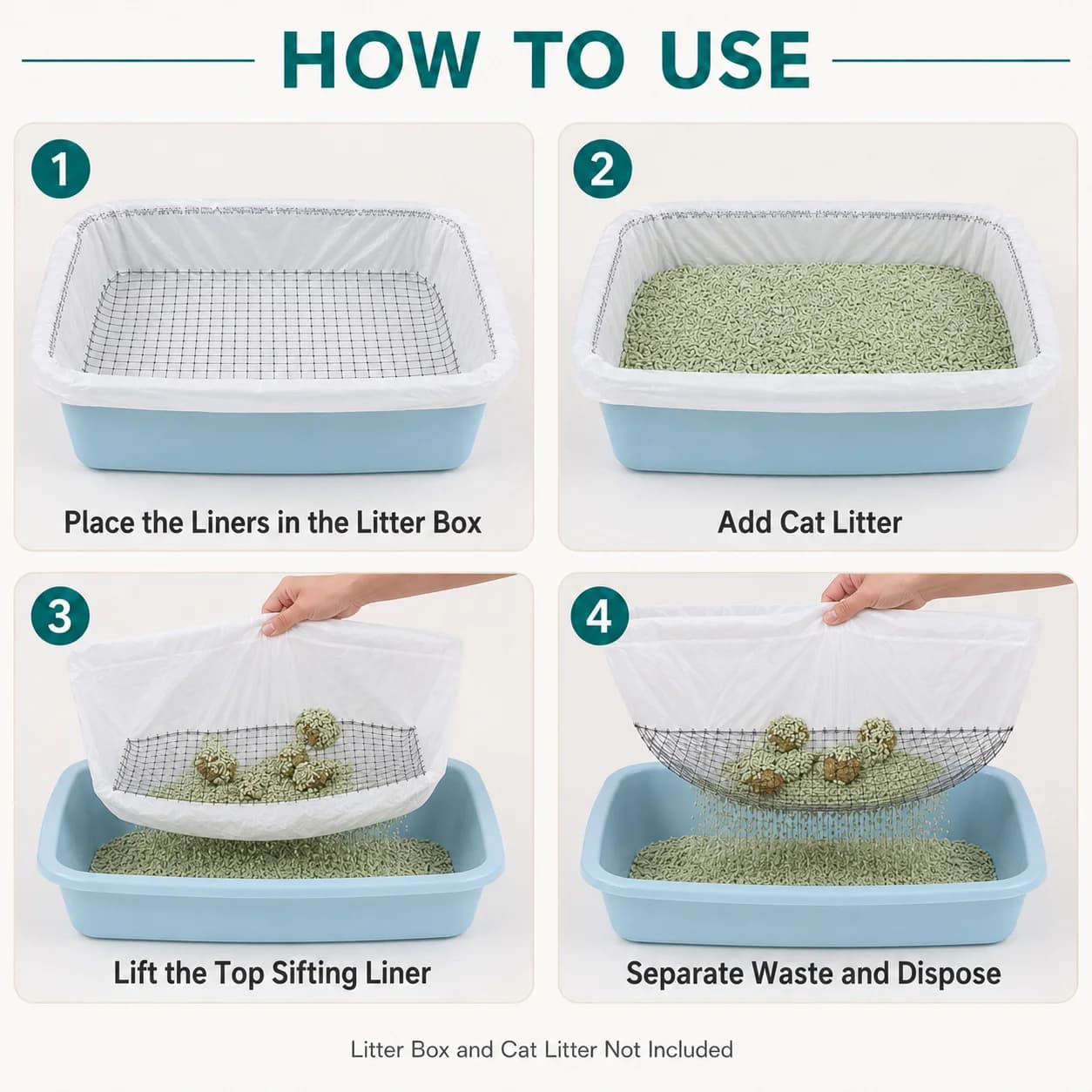 Disposable Cat Litter Box Sifting Liners