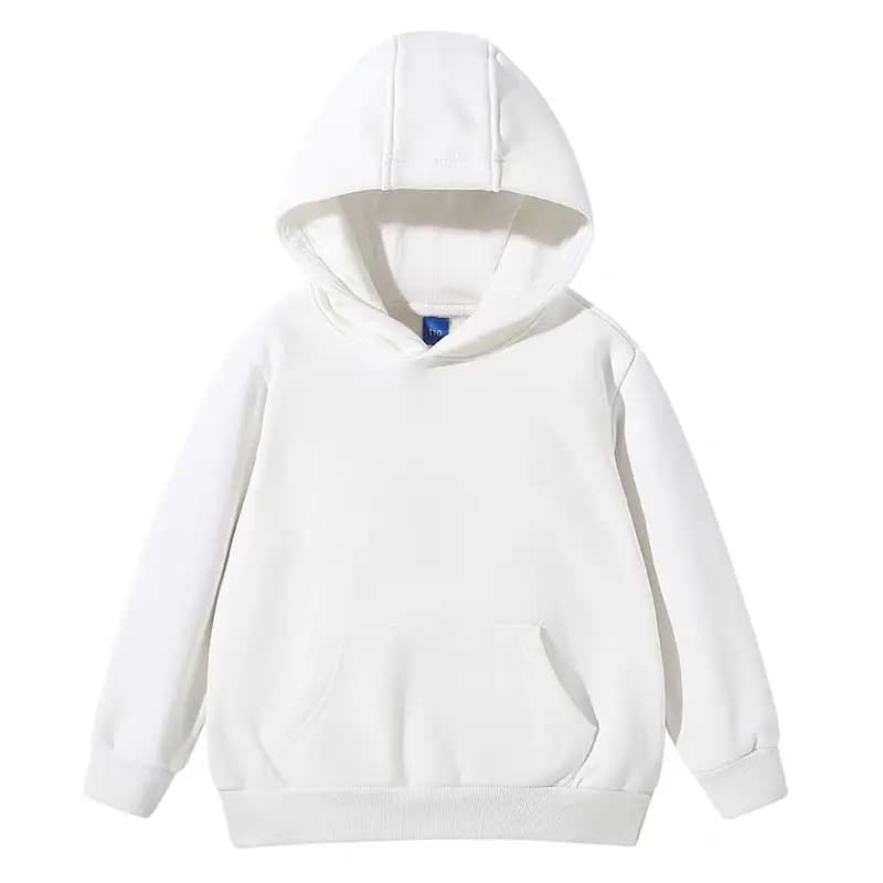 Kids Hoodie Sweatshirt Long Sleeve White