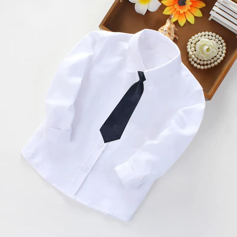 White Cotton Polo Shirt for Boys