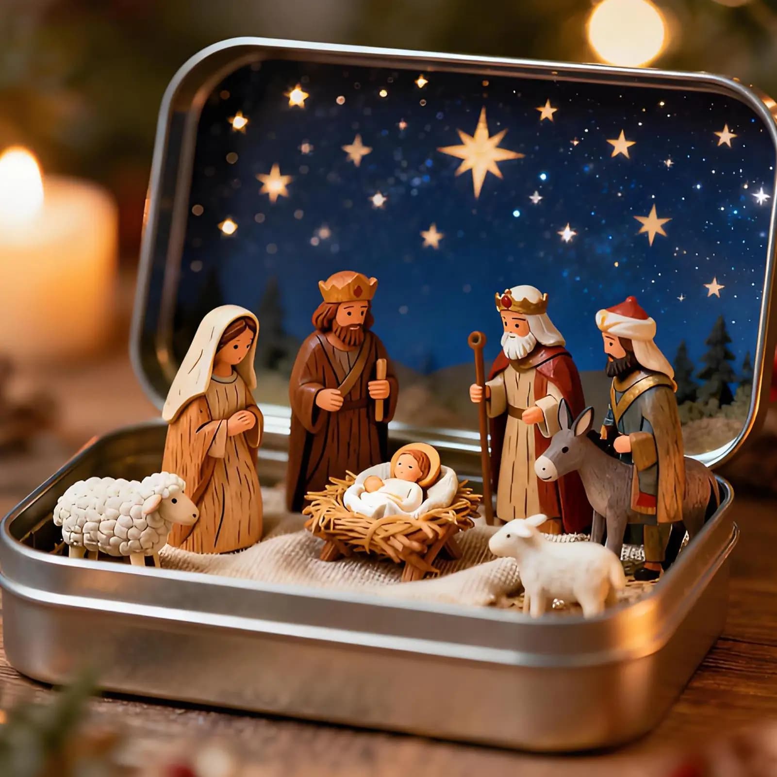 Pocket Nativity Set with Manger Figurines