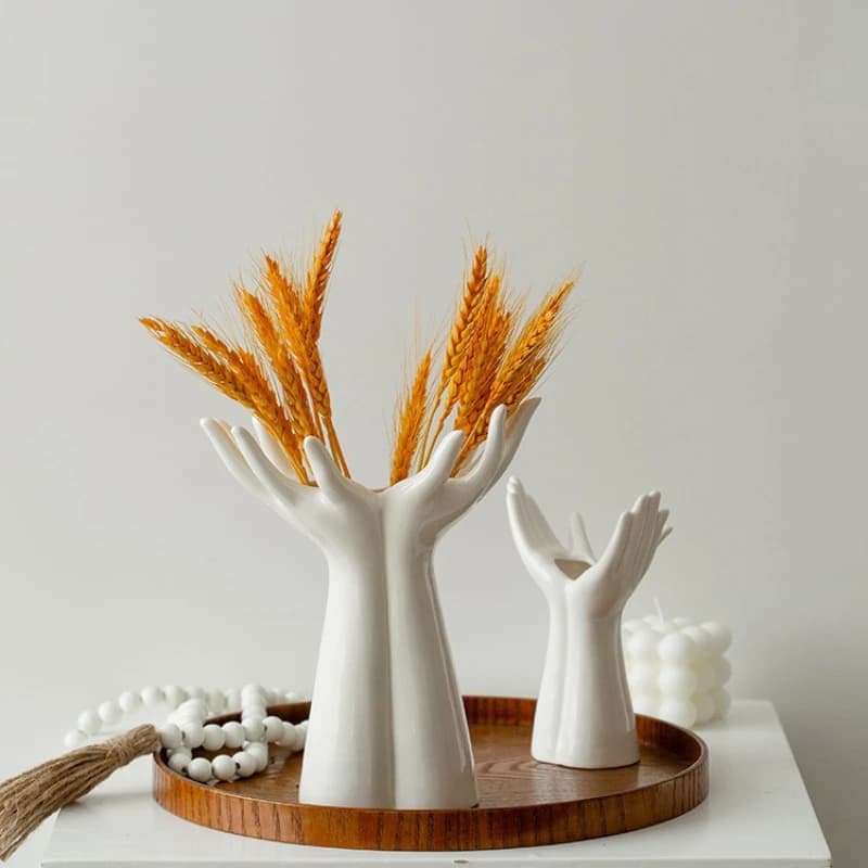 Ceramic Hand Vase Flower Arrangement