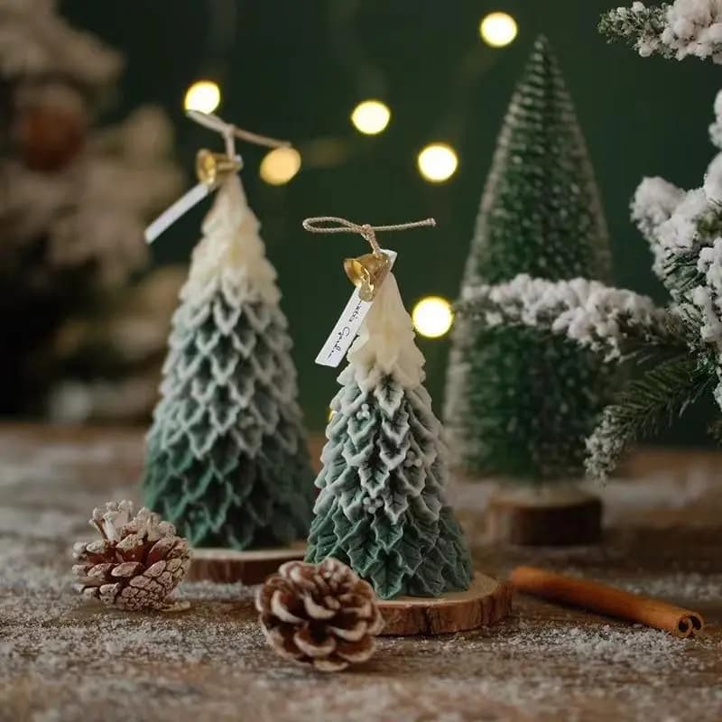 Hand-Carved Cedar Christmas Tree Candle