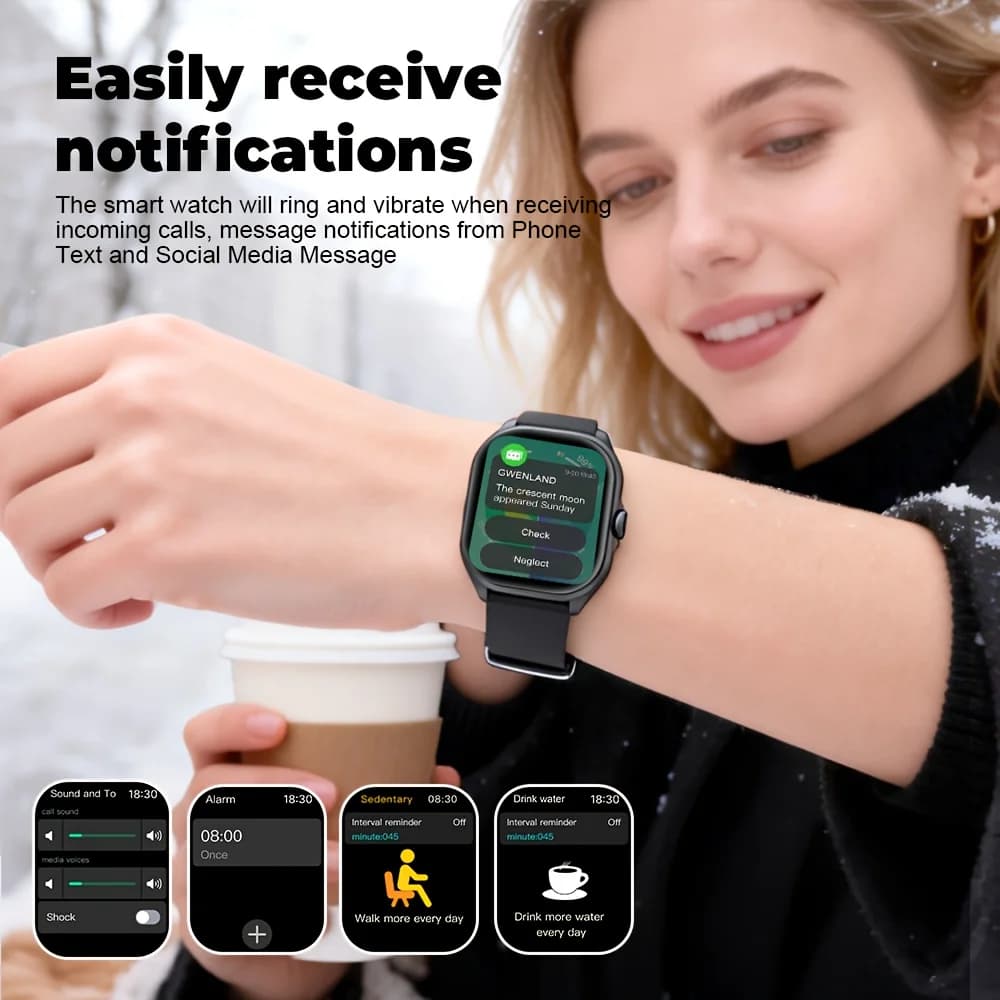 Smart Watch 1.88" HD Screen Bluetooth Calling Magnetic Charging Raise to Wake Always-On Pointer Dynamic Island Sports