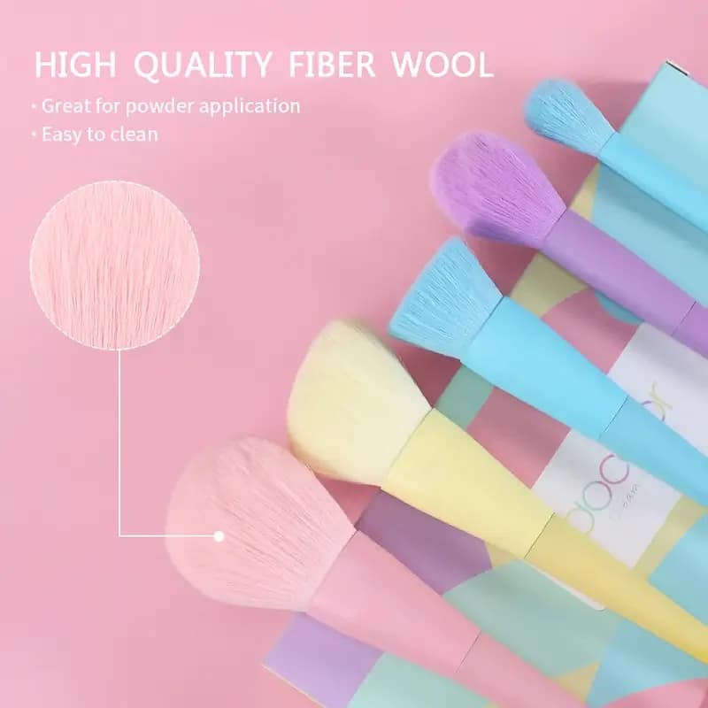 17-Piece Colorful Eyeshadow and Foundation Brush Set