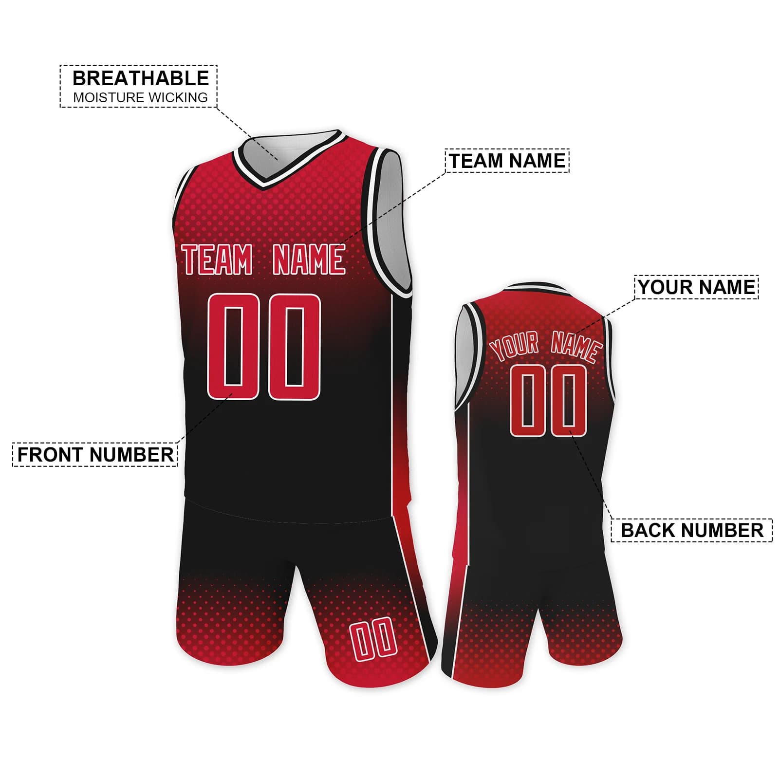 Custom Kids Basketball Jersey and Shorts Kit