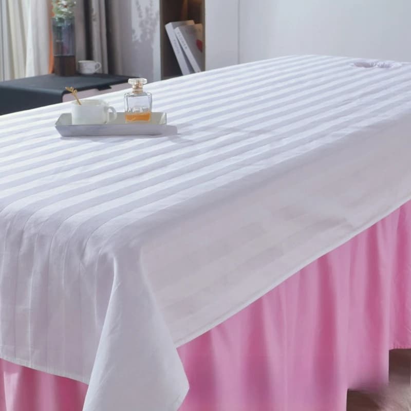 Pure Cotton Beauty Salon Bed Sheet with Face Hole