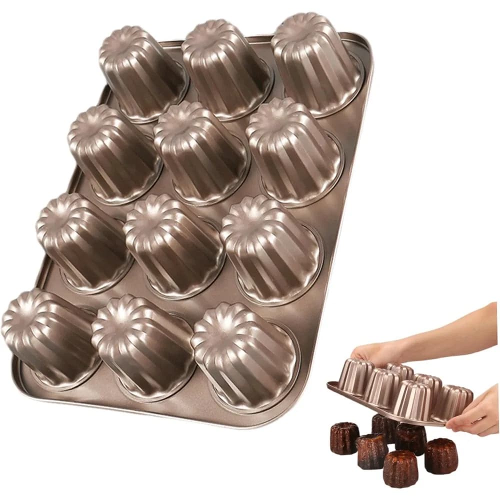 12-Cavity Carbon Steel Canelé Mold