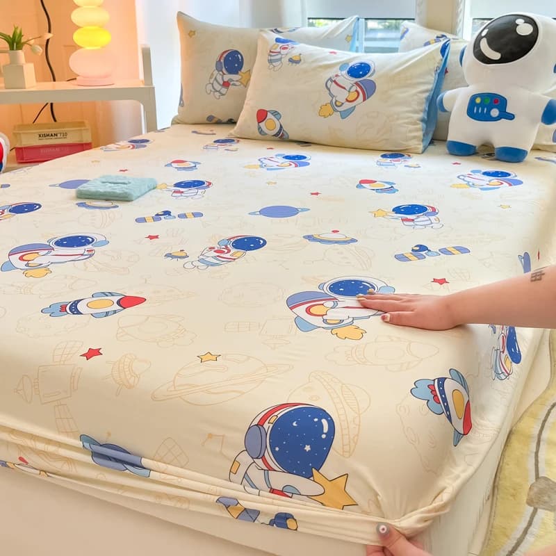 Cotton Fitted Sheet for Kids with Car Print