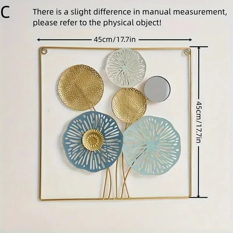 Round Metal Mirror Wall Art Sculpture