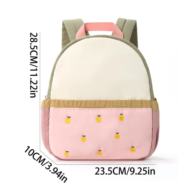 Children's Apple-Pattern School Backpack