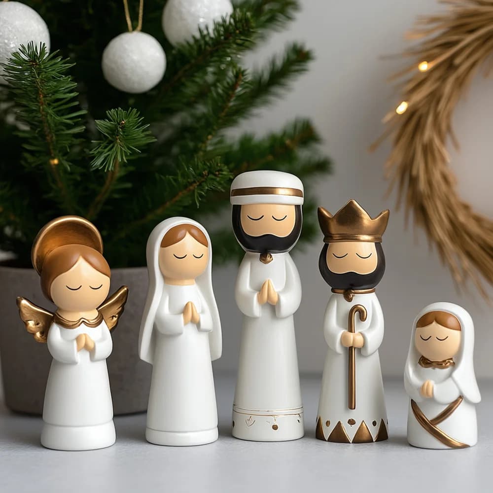 Ceramic Nativity Figurine Set