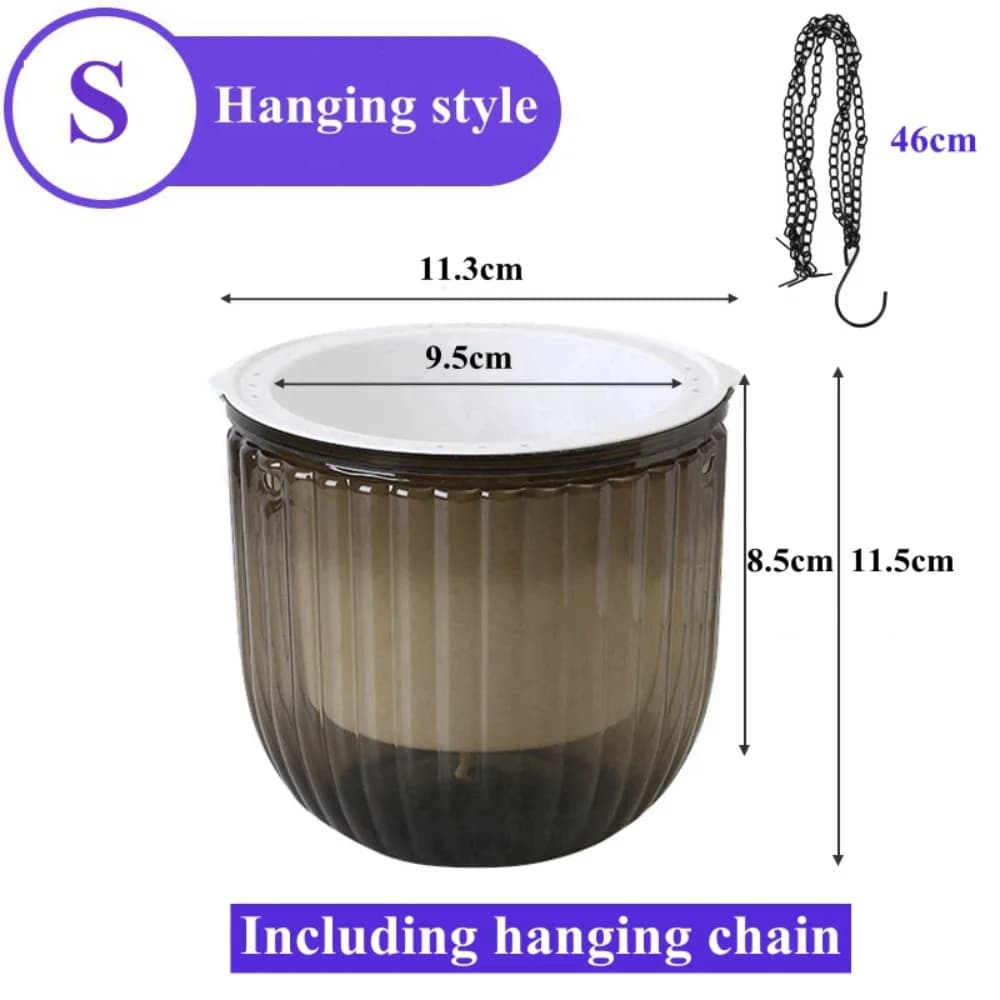 Garden Decoration Self-watering Flower Pot Plant with Drainage Holes Hanging Flower Pots with Chain Lazy Planter Home Decor