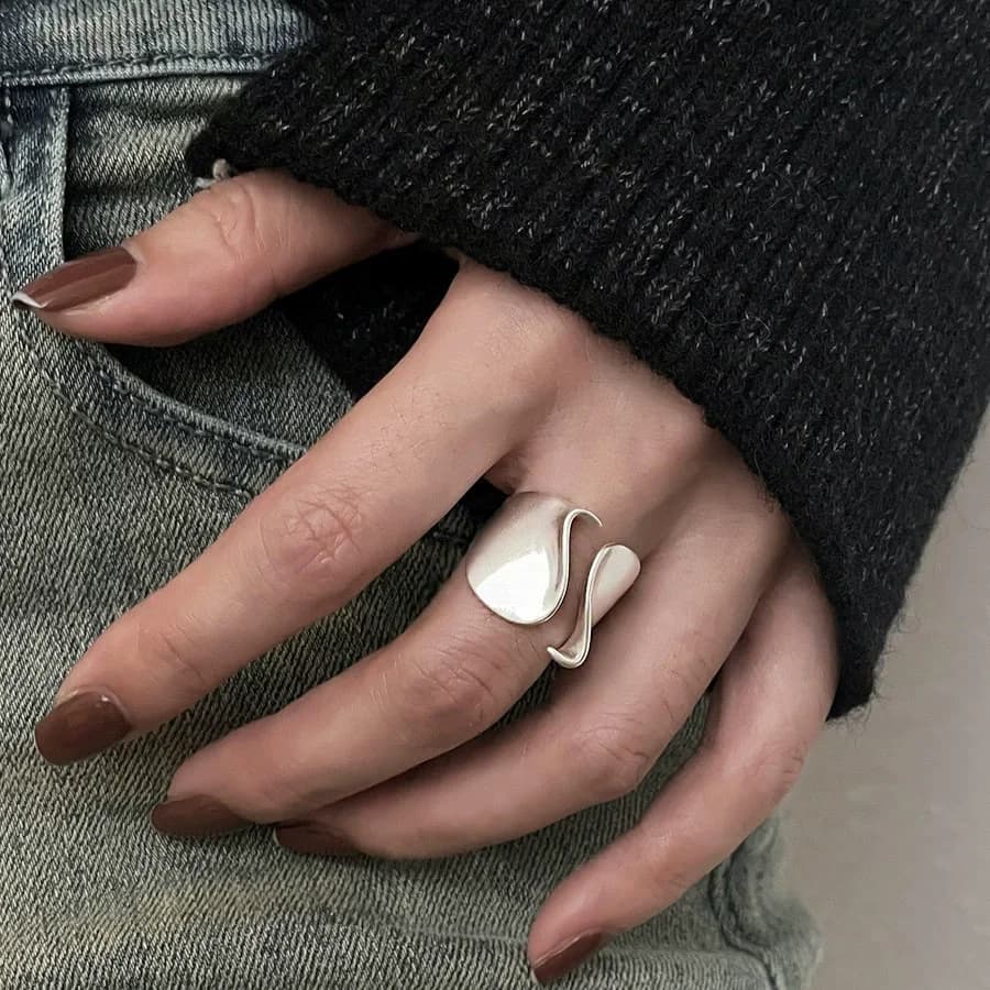 Sterling Silver Minimalist Open Ring for Women