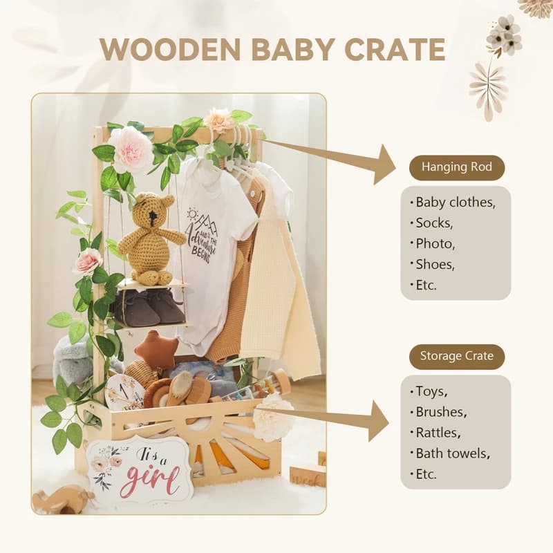 Wooden Storage Basket for Baby Room