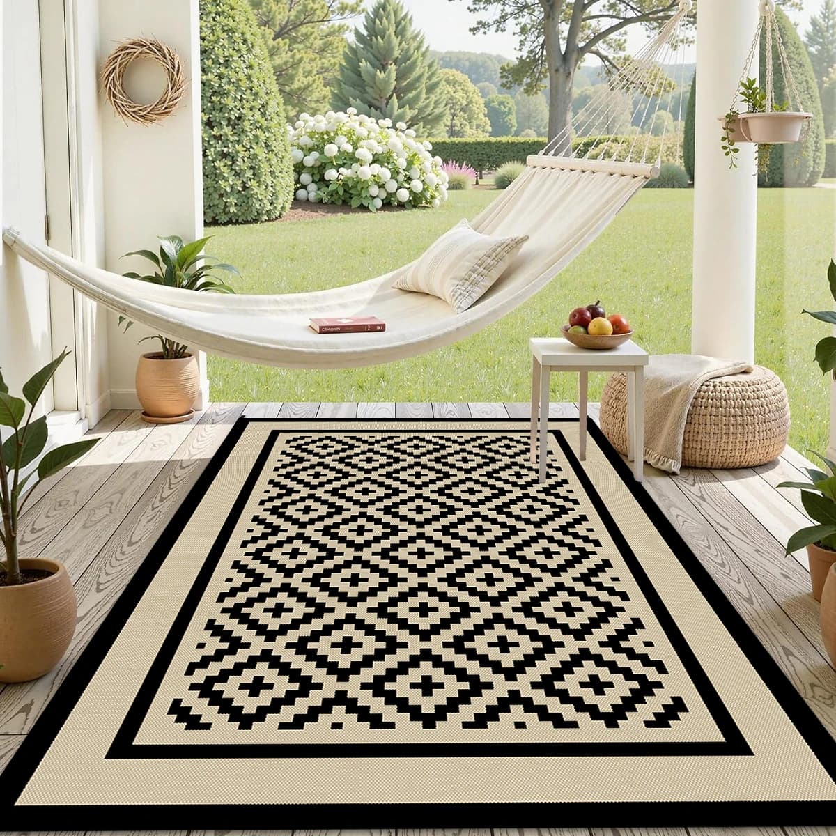Double-Sided Reversible Waterproof Outdoor Rug