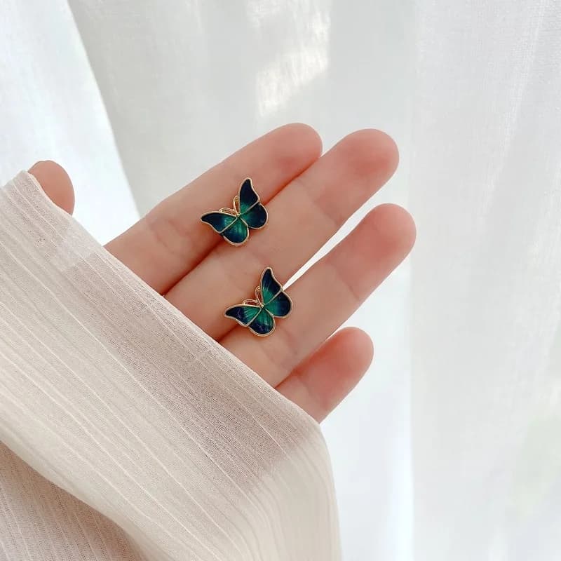 Enamel Butterfly Stud Earrings
