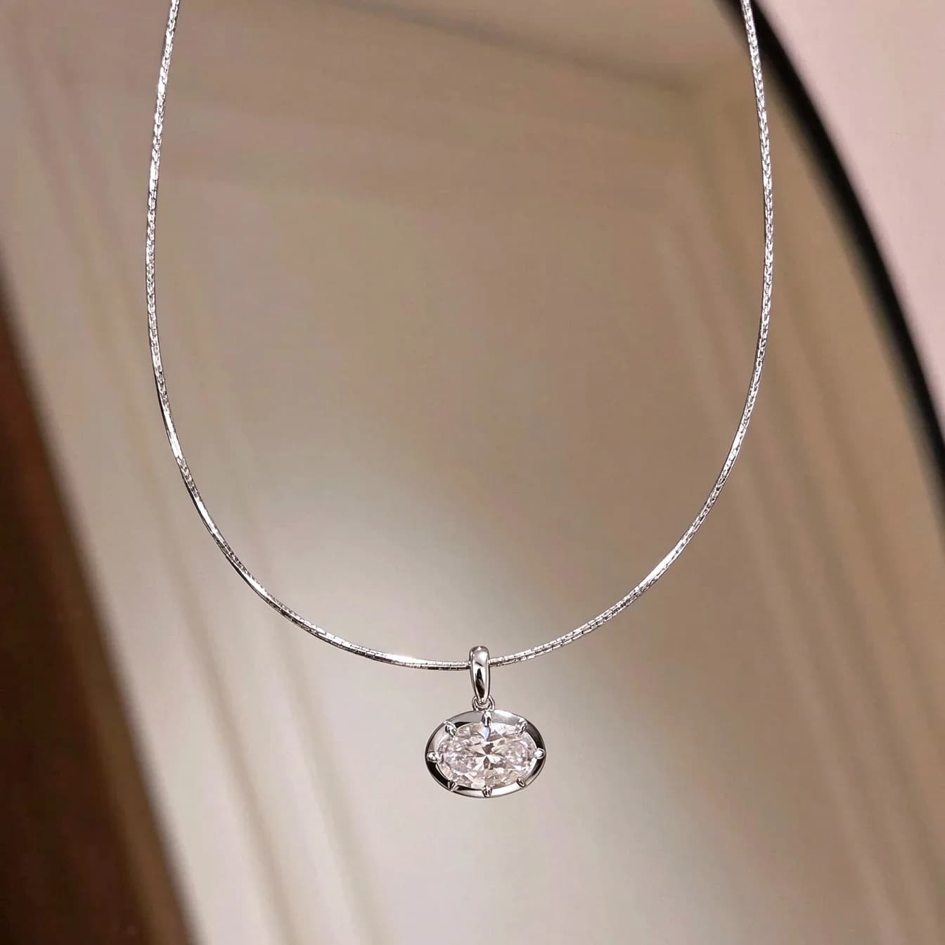 Oval Diamond Drape Pendant Earrings