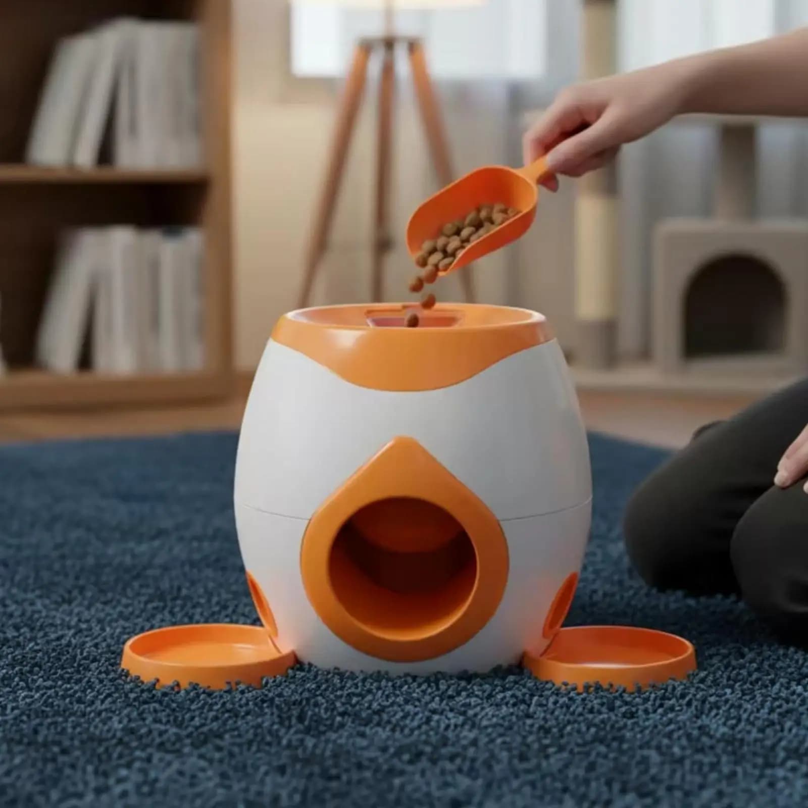 Dog Treat Dispensing Toy with Front Opening