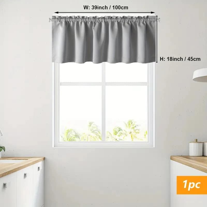 Solid Color Blackout Curtain Valance