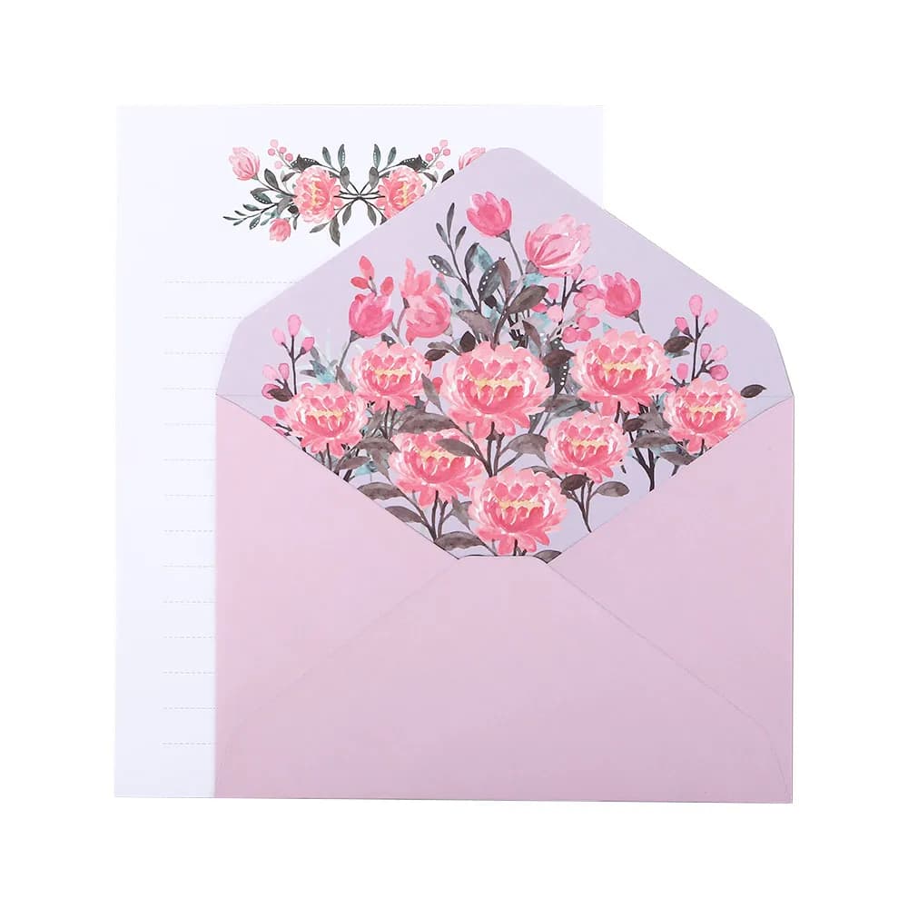 Floral Letter Writing Paper Set with Envelopes