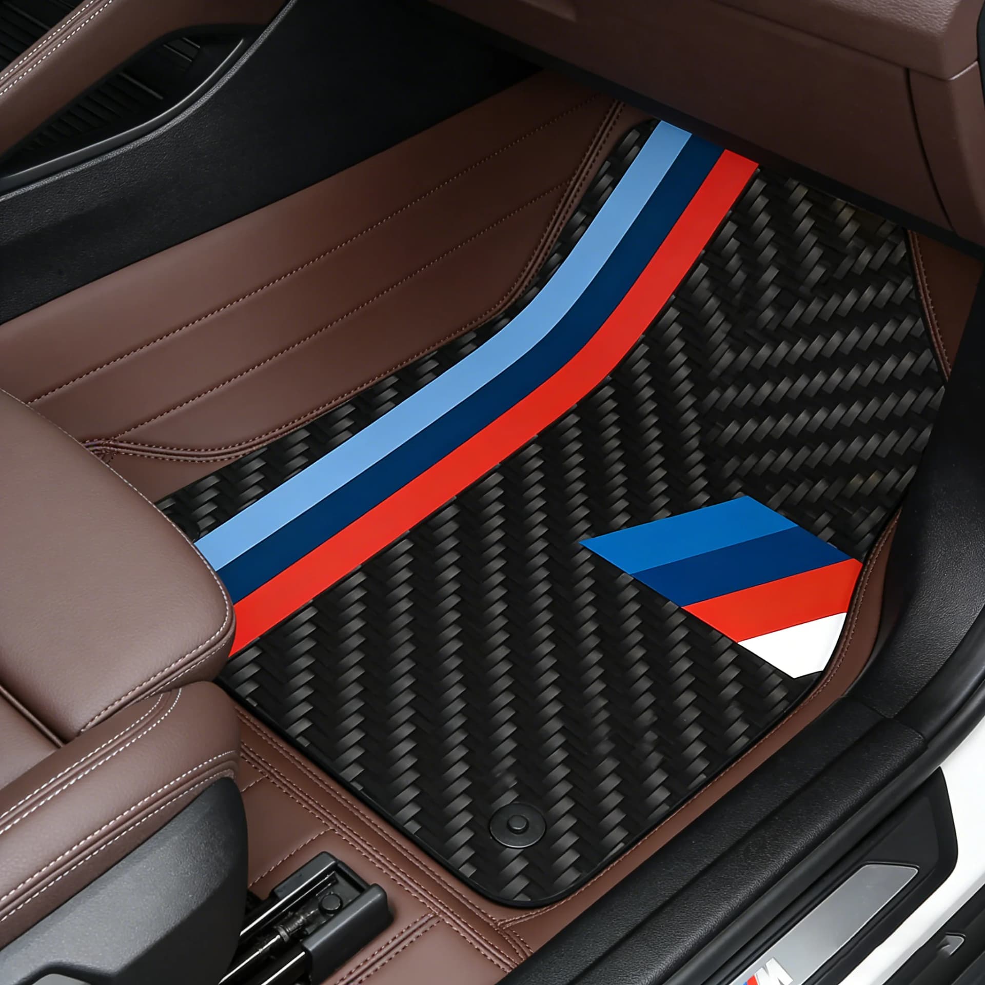 Car Floor Mats Wear-Resistant Black White