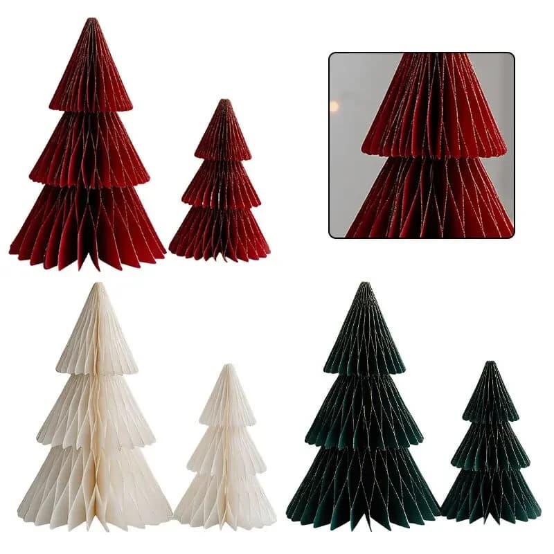 Christmas Desktop Decoration Kit With Paper Ornaments For Household Use To Add Festive Ambiance To Living Areas