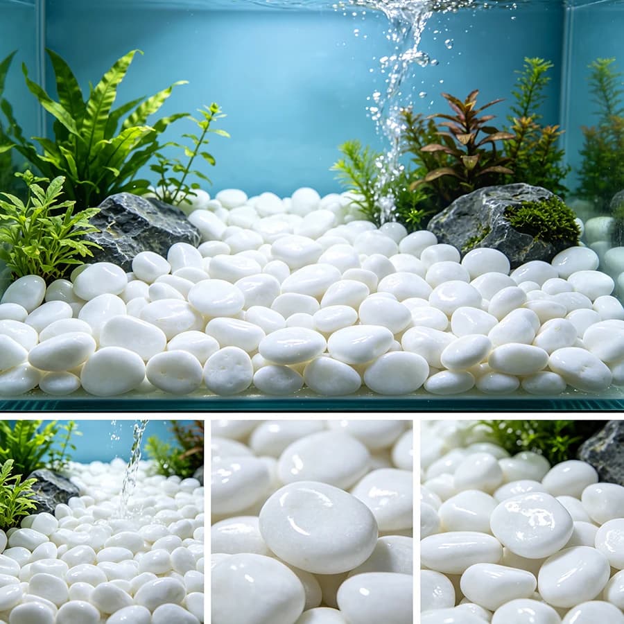 White Pebbles Aquarium Substrate 2-3cm