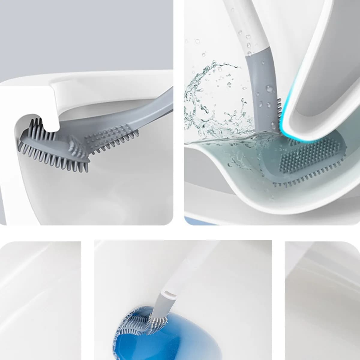 Wall-Mounted Toilet Brush with Quick-Drain Base