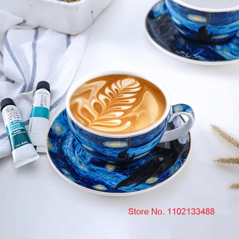 Van Gogh Starry Night Ceramic Coffee Cup Set