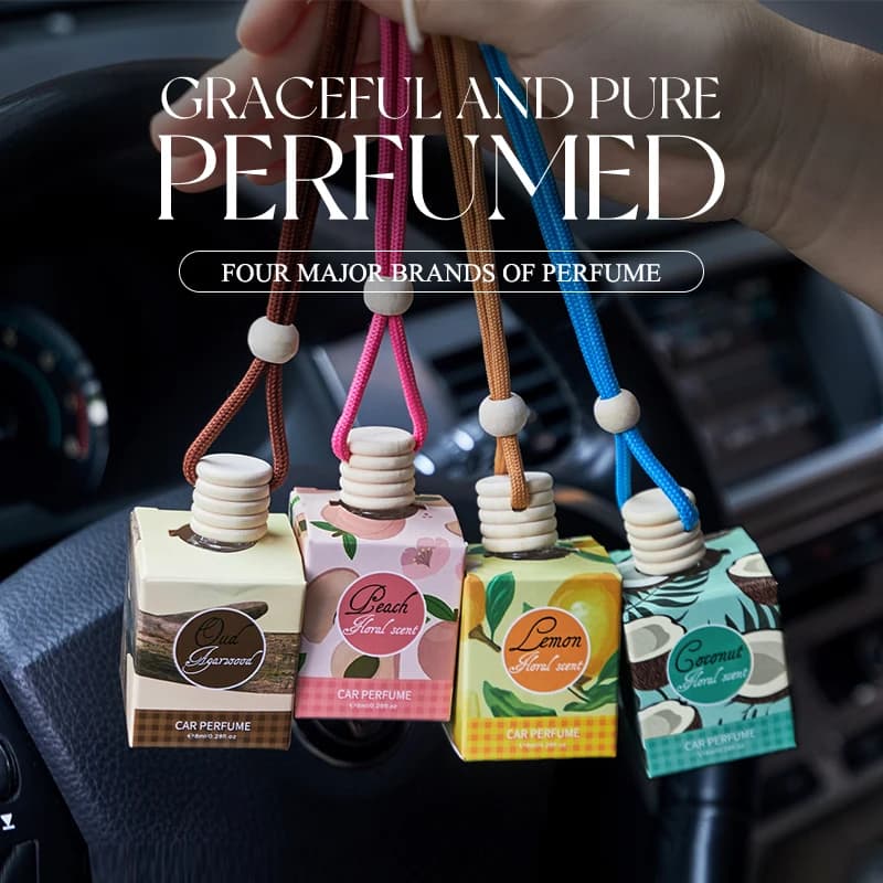 Car Air Freshener with Wooden Hanging Diffuser
