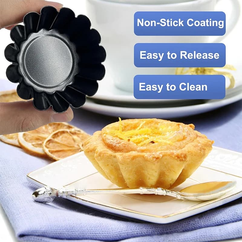 Mini Tart Pan Carbon Steel Non-Stick Fluted