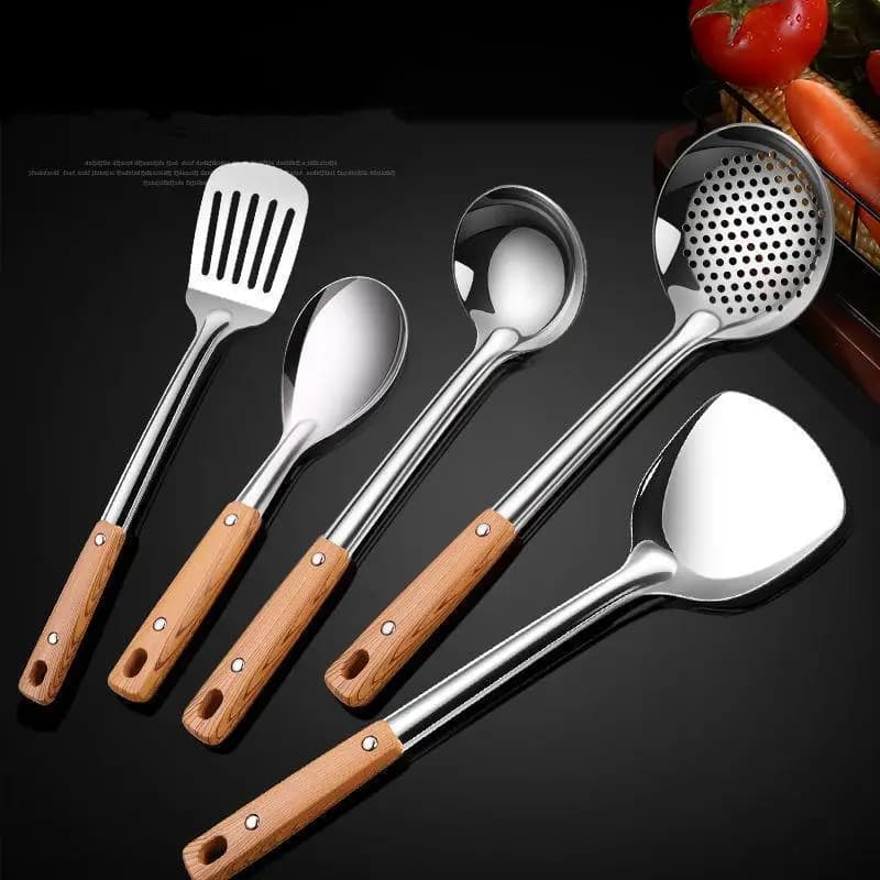 Stainless Steel Wok Spatula with Wooden Handle
