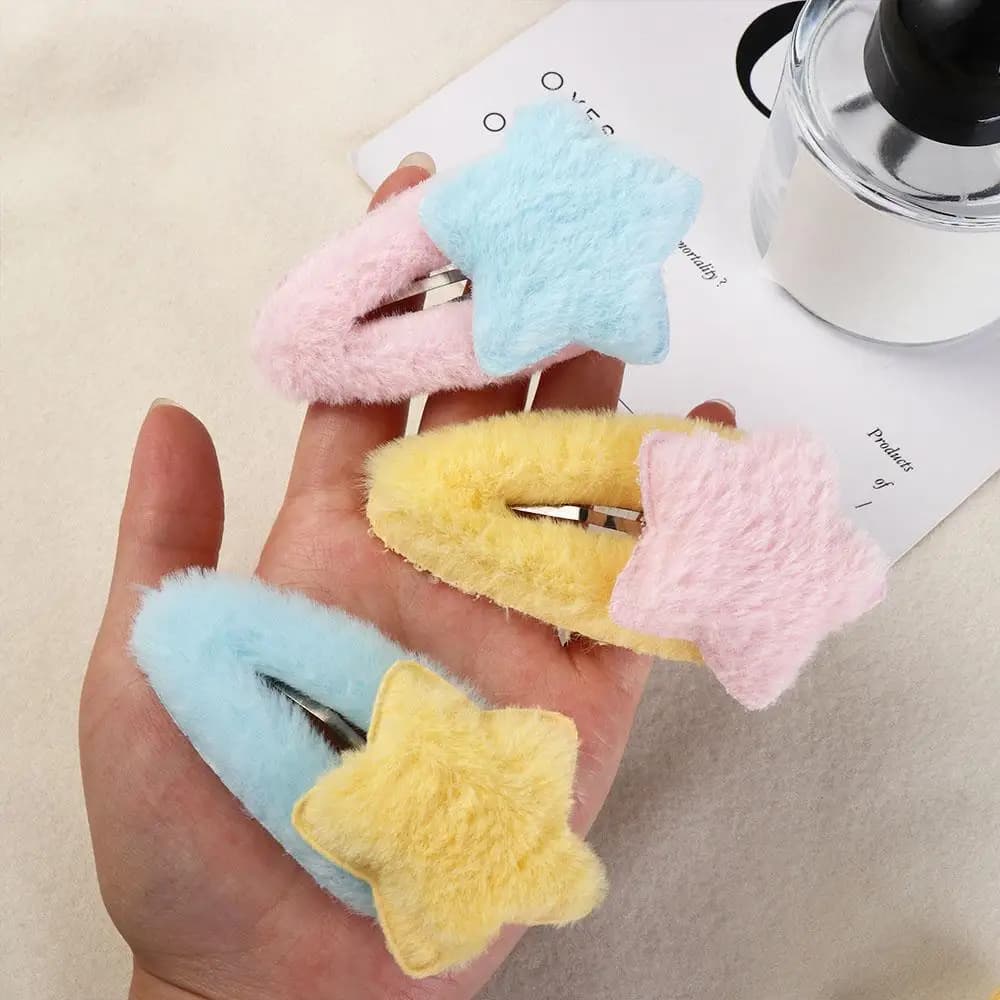 Plush Star Hair Clip Barrettes