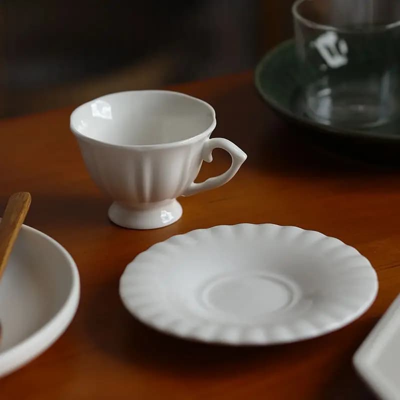Vintage Ceramic Espresso Cup and Saucer