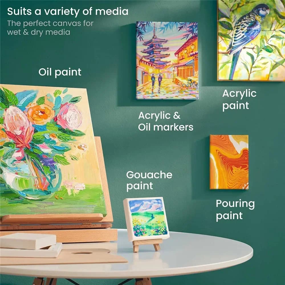 Cotton Canvas Board Set for Oil and Watercolor