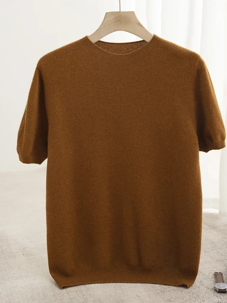 Men's Merino Wool Short Sleeve Sweater