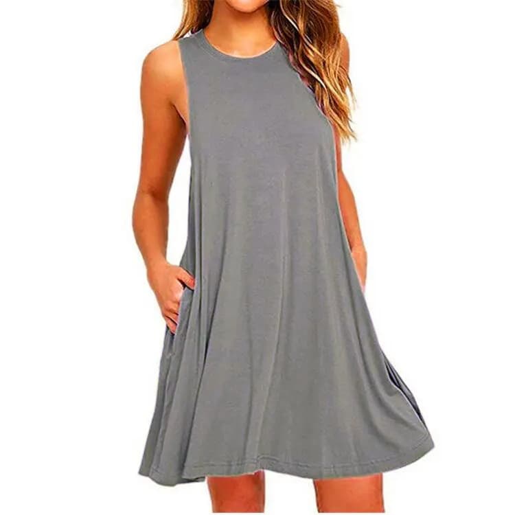 Women's Summer Swing T-Shirt Dress with Pockets